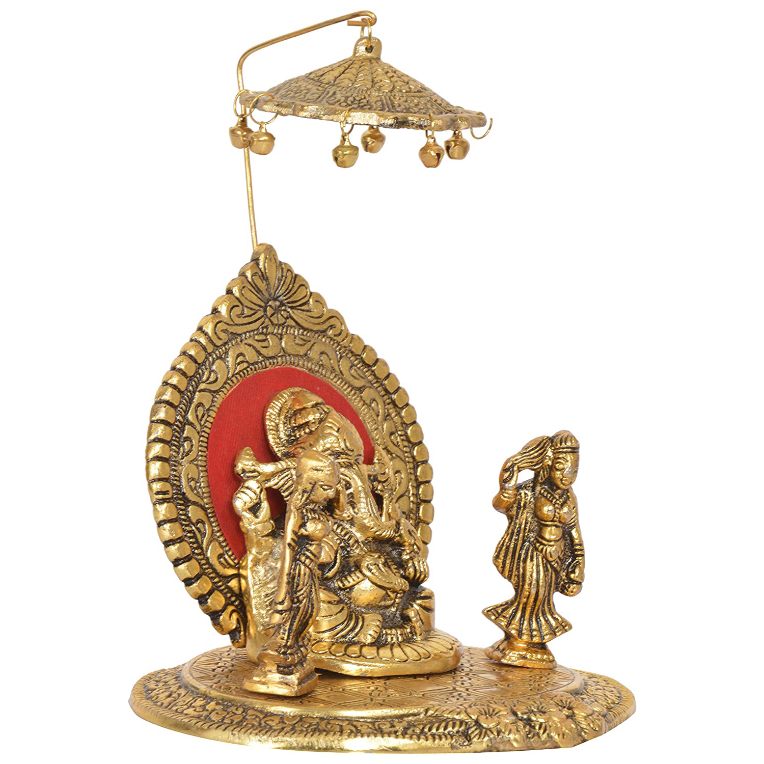 Metal Made Ganesh Murti at Singhashan with Ridhi Siddhi Idol - Image 4