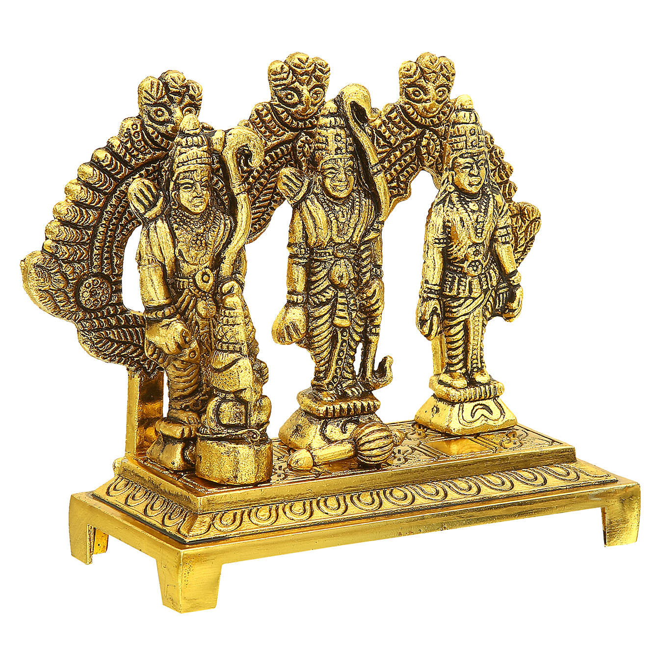 White Metal Shri Ram Darbar with Hanuman Ji for Home Temple and Gifts - Image 3