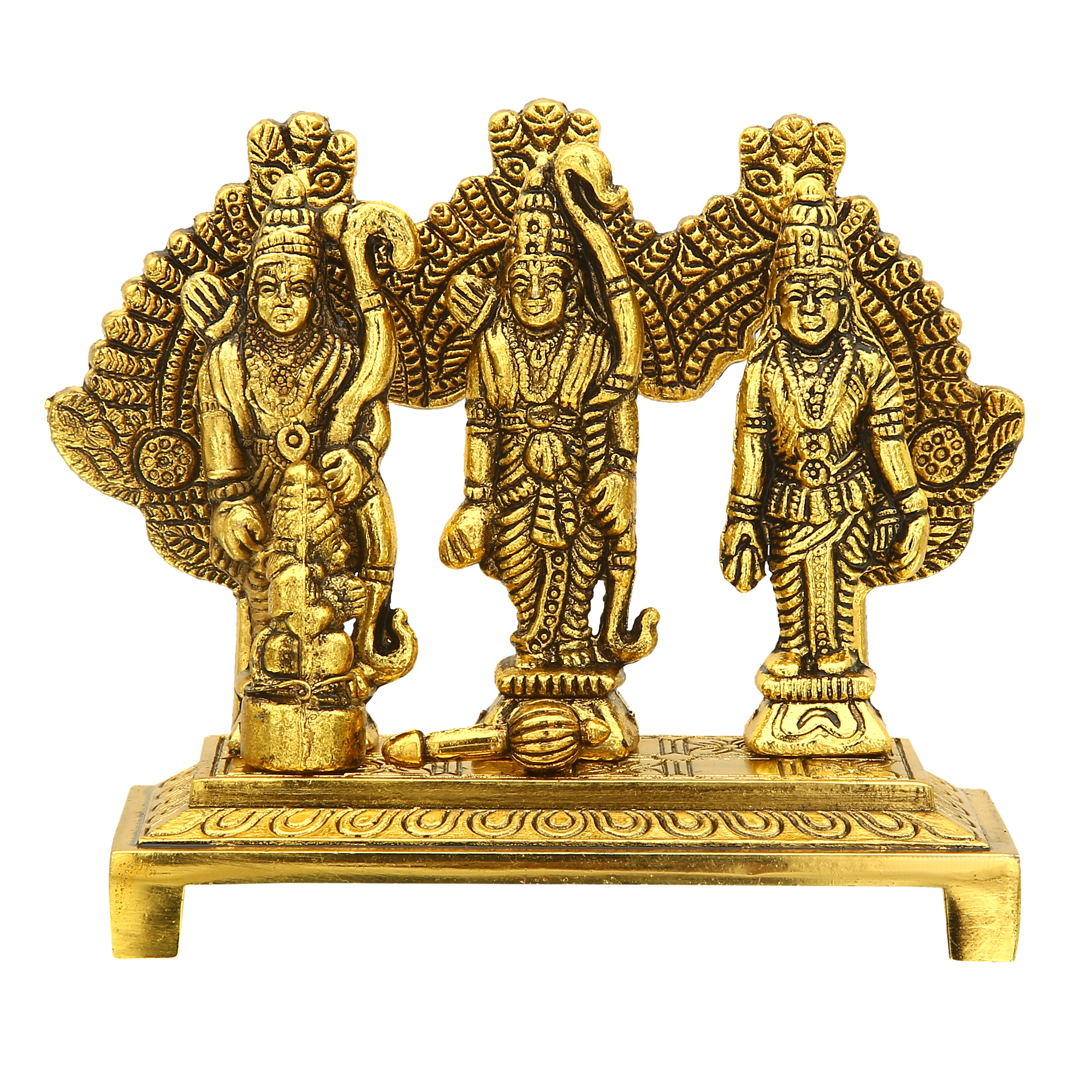 White Metal Shri Ram Darbar with Hanuman Ji for Home Temple and Gifts - Image 2