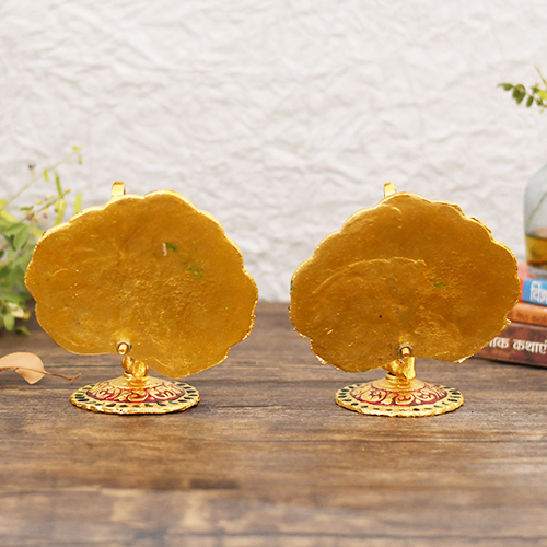 Craftam Metal Dancing Peacock Showpiece For Home Decor ( 2 Pcs Set) - Image 3