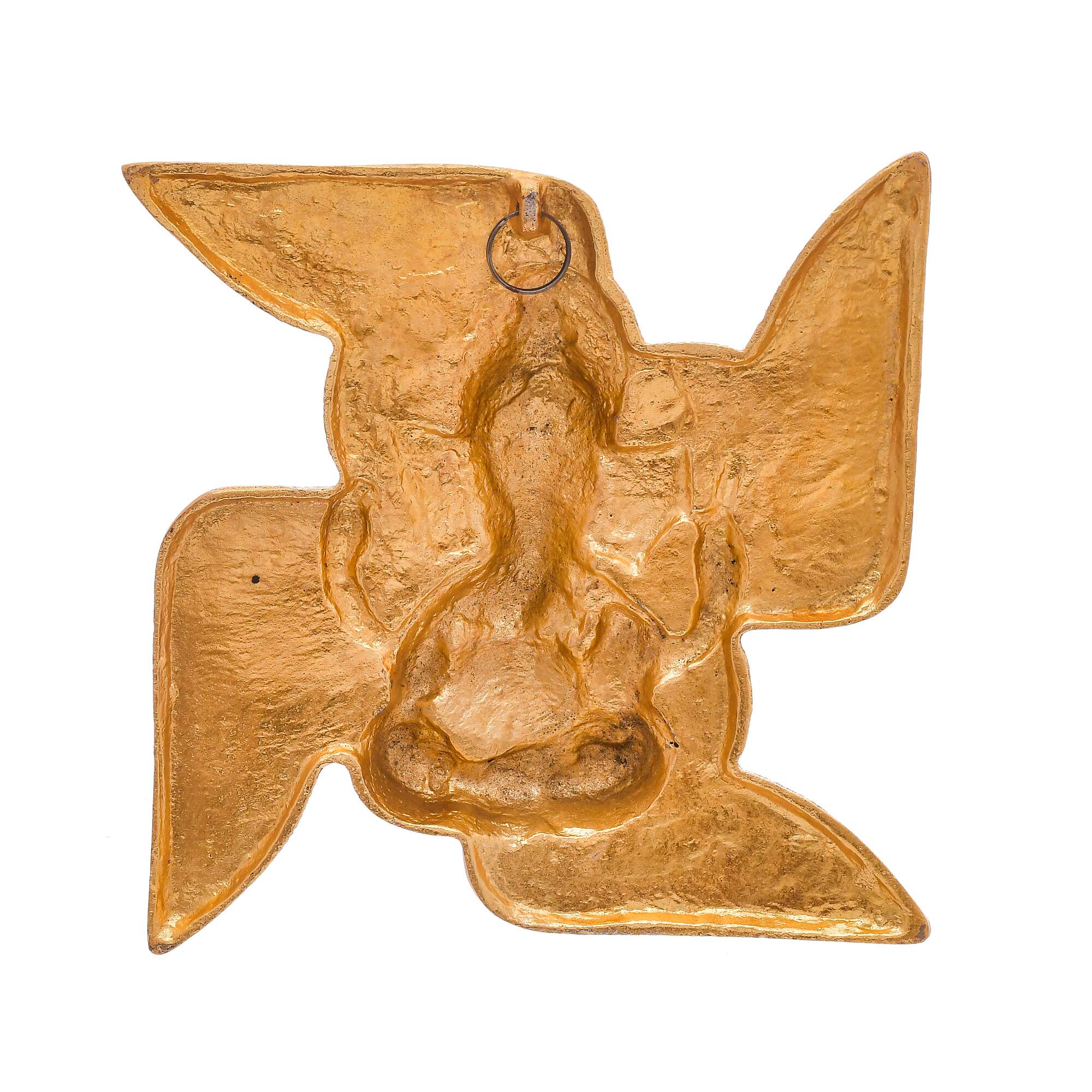 Craftam Alloy Metal Lord Ganesha Swastika Wall Hanging Showpiece Figurine | Metal Handcrafted Decorative Showpiece for Wall D?cor, Wall Hangings, Home D?cor, Diwali D?cor - Gold - Image 4
