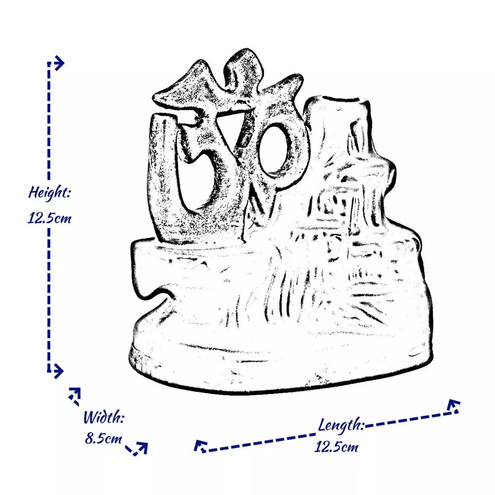 Polyresin OM Smoke Backflow Incense Holder with 10 Incense Cone - Image 4