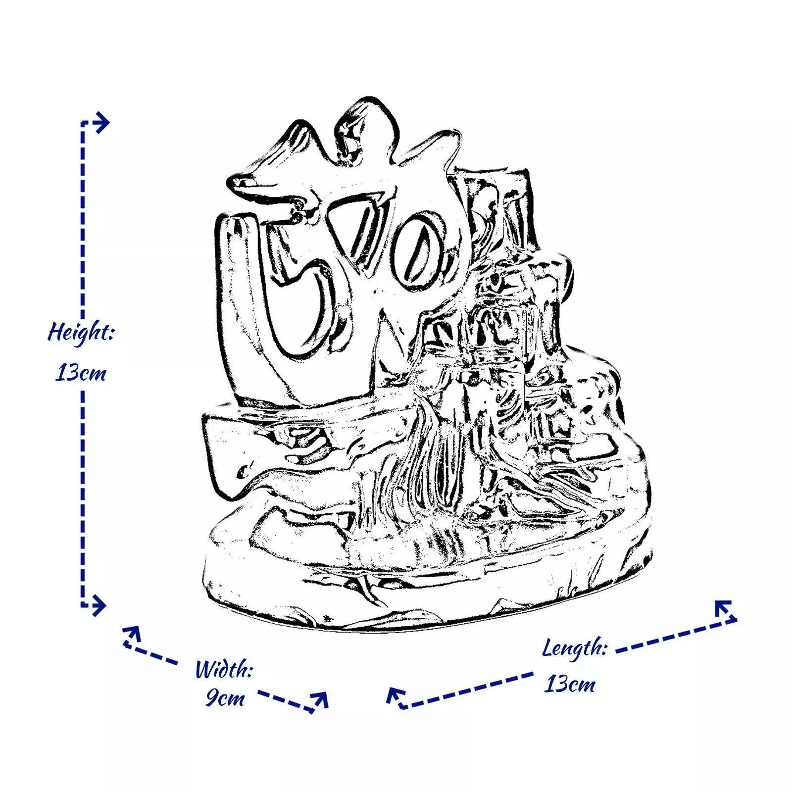 Polyresin Black Gold OM Smoke Backflow Incense Holder with 10 Incense Cone - Image 6