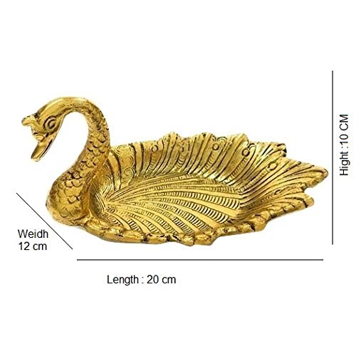 Oxidized Metal Swan Shape Decorative bowl Dry Fruit Tray for Flower Petal, Snacks Platter - Image 4