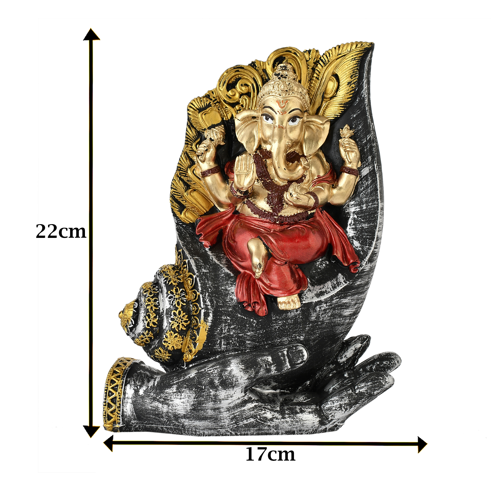Ganesha Idol on Shank Palm Decorative Showpiece Figurine - Image 6