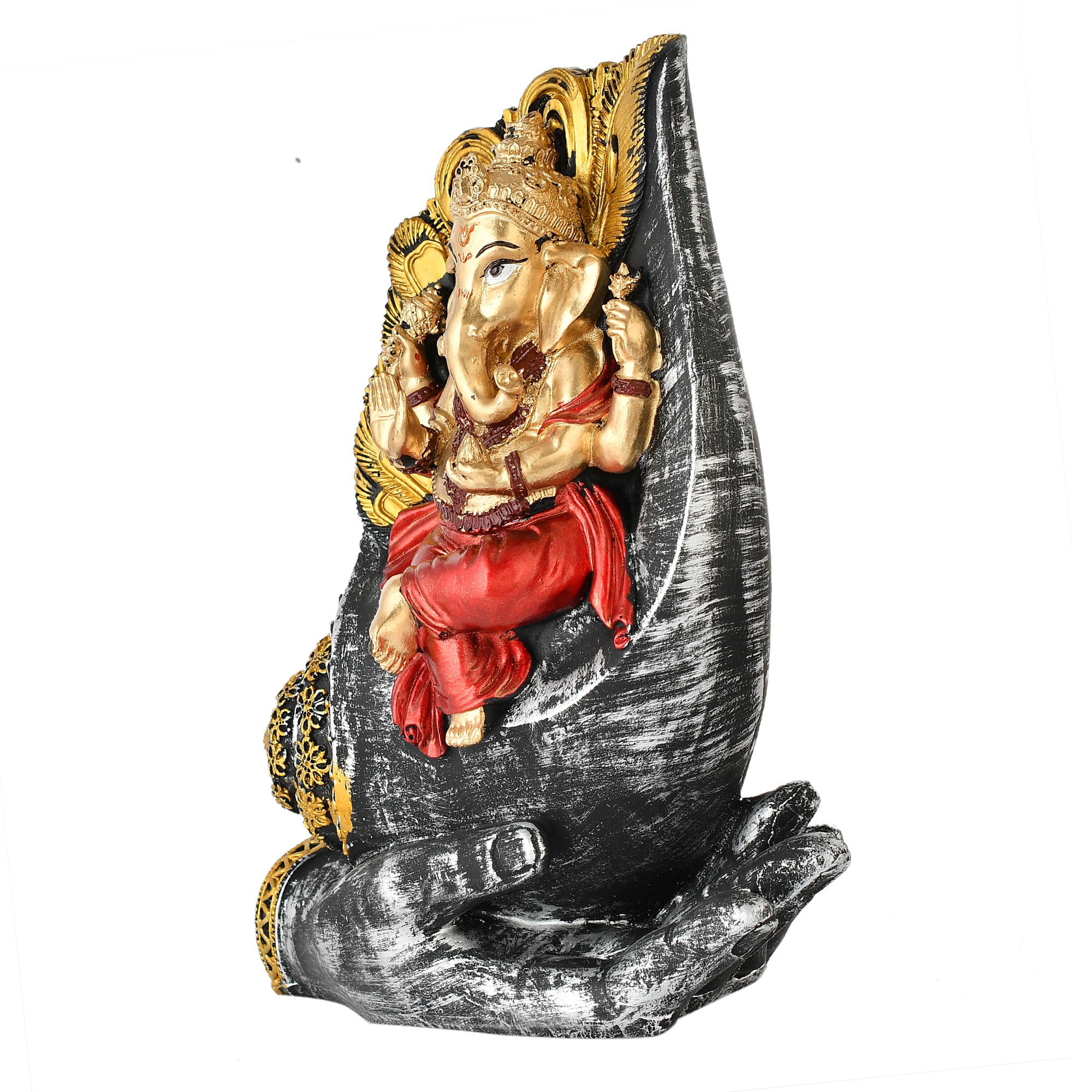 Ganesha Idol on Shank Palm Decorative Showpiece Figurine - Image 3