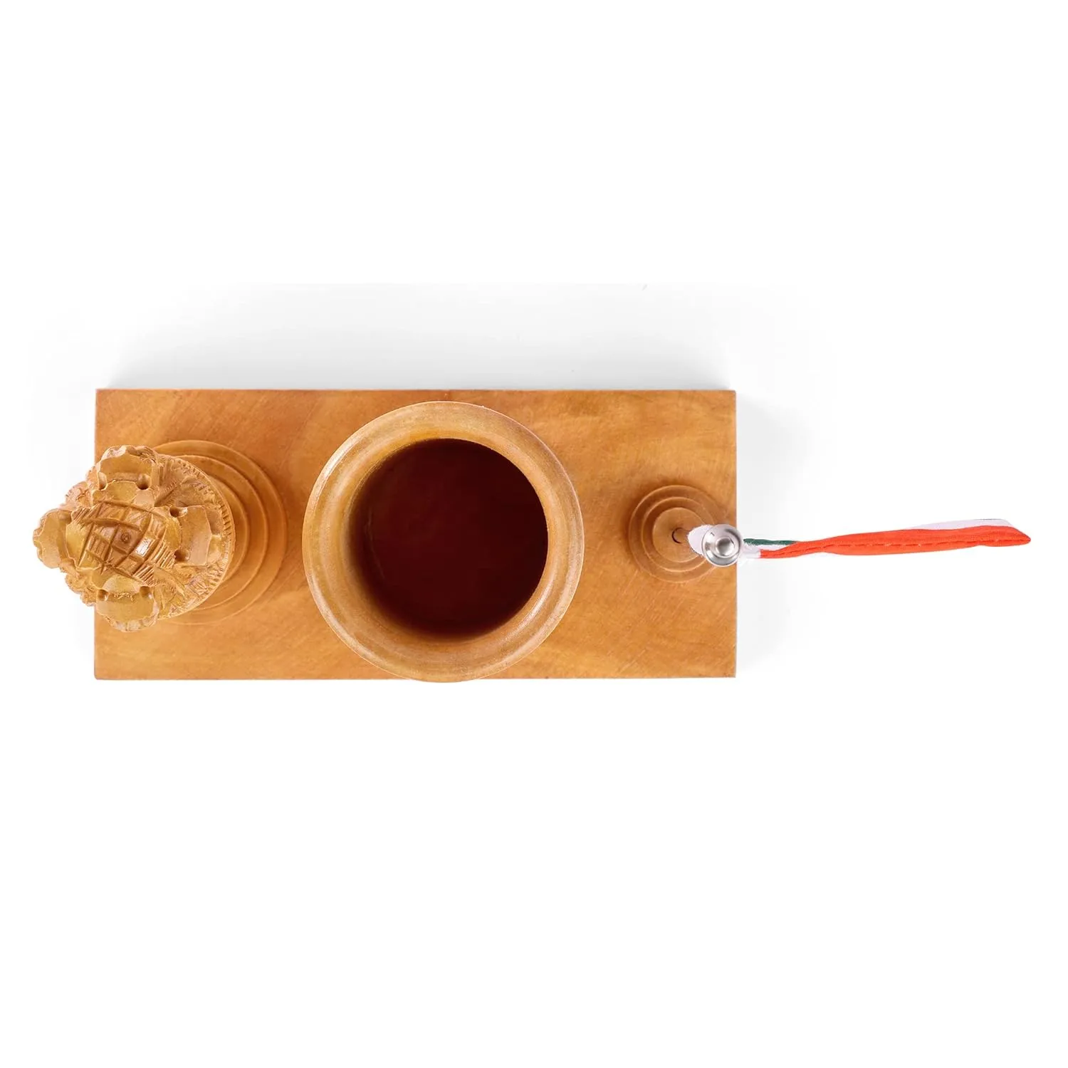 Wooden Pen Stand For Office Table Stylish With Ashok Stambh and Flag - Image 5