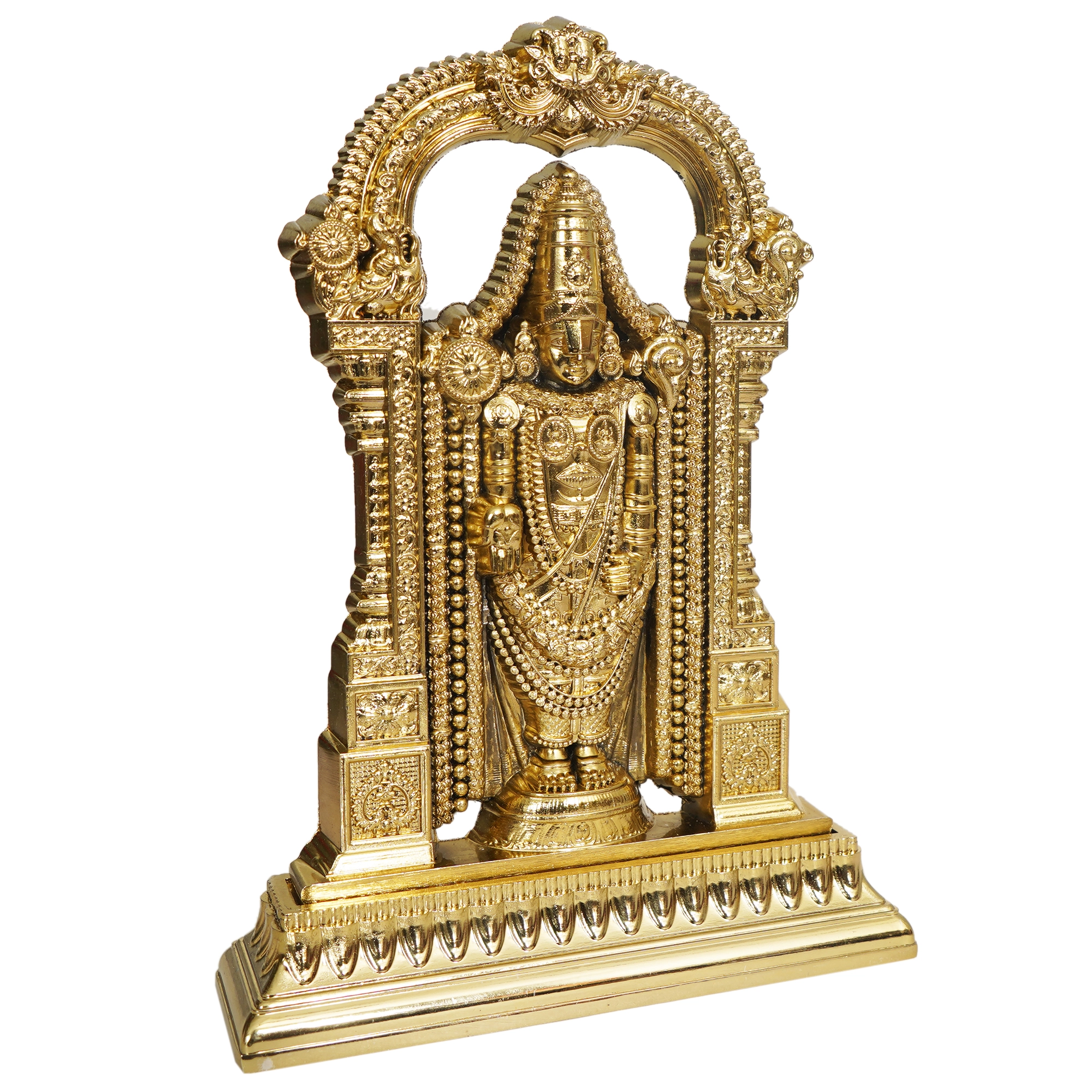 Metal Tirupati Balaji Idol for Pooja, Home Temple, Office Decor & Gift - Gold Plated Spiritual Showpiece - Image 3