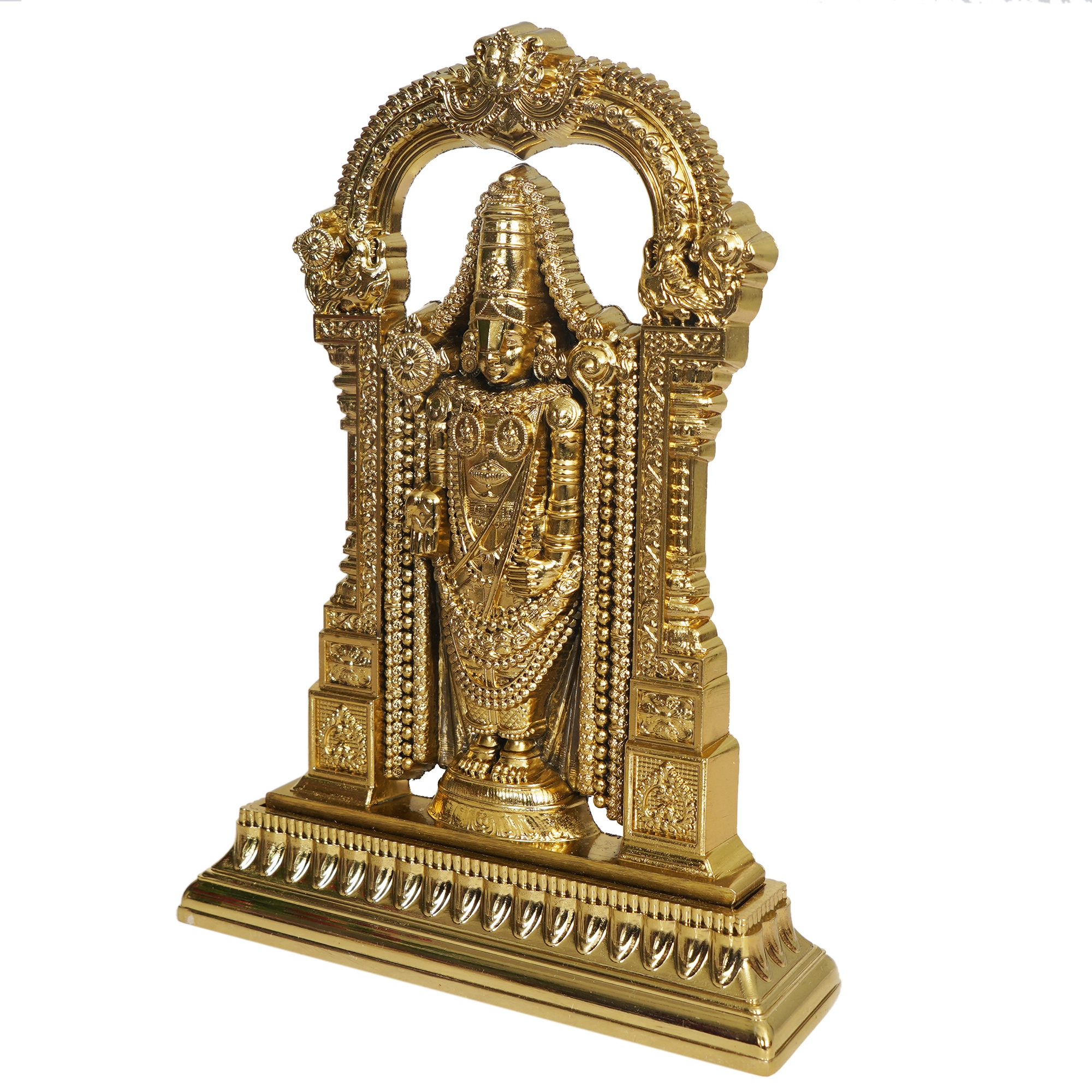 Metal Tirupati Balaji Idol for Pooja, Home Temple, Office Decor & Gift - Gold Plated Spiritual Showpiece - Image 2