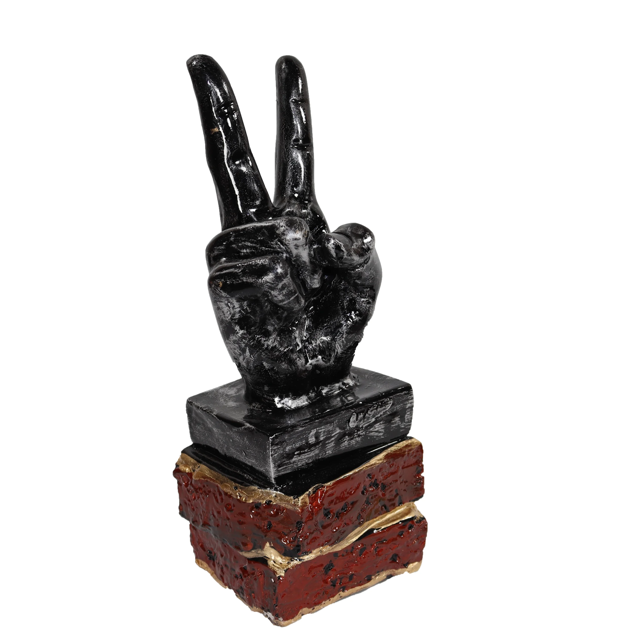 Polyresin Victory Sign Decorative Hand Sign Showpiece Figurines for Home Decor - Image 5