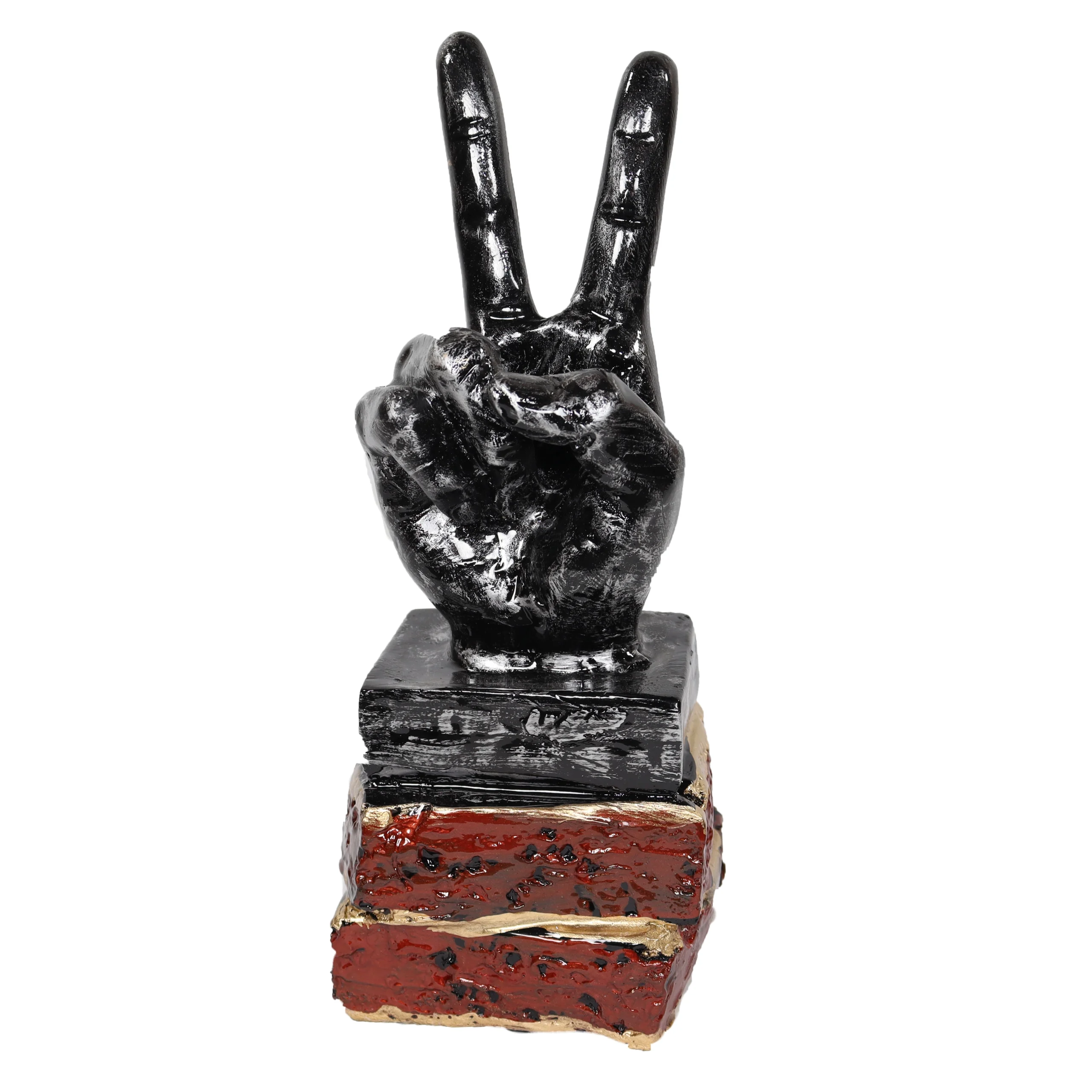 Polyresin Victory Sign Decorative Hand Sign Showpiece Figurines for Home Decor - Image 3