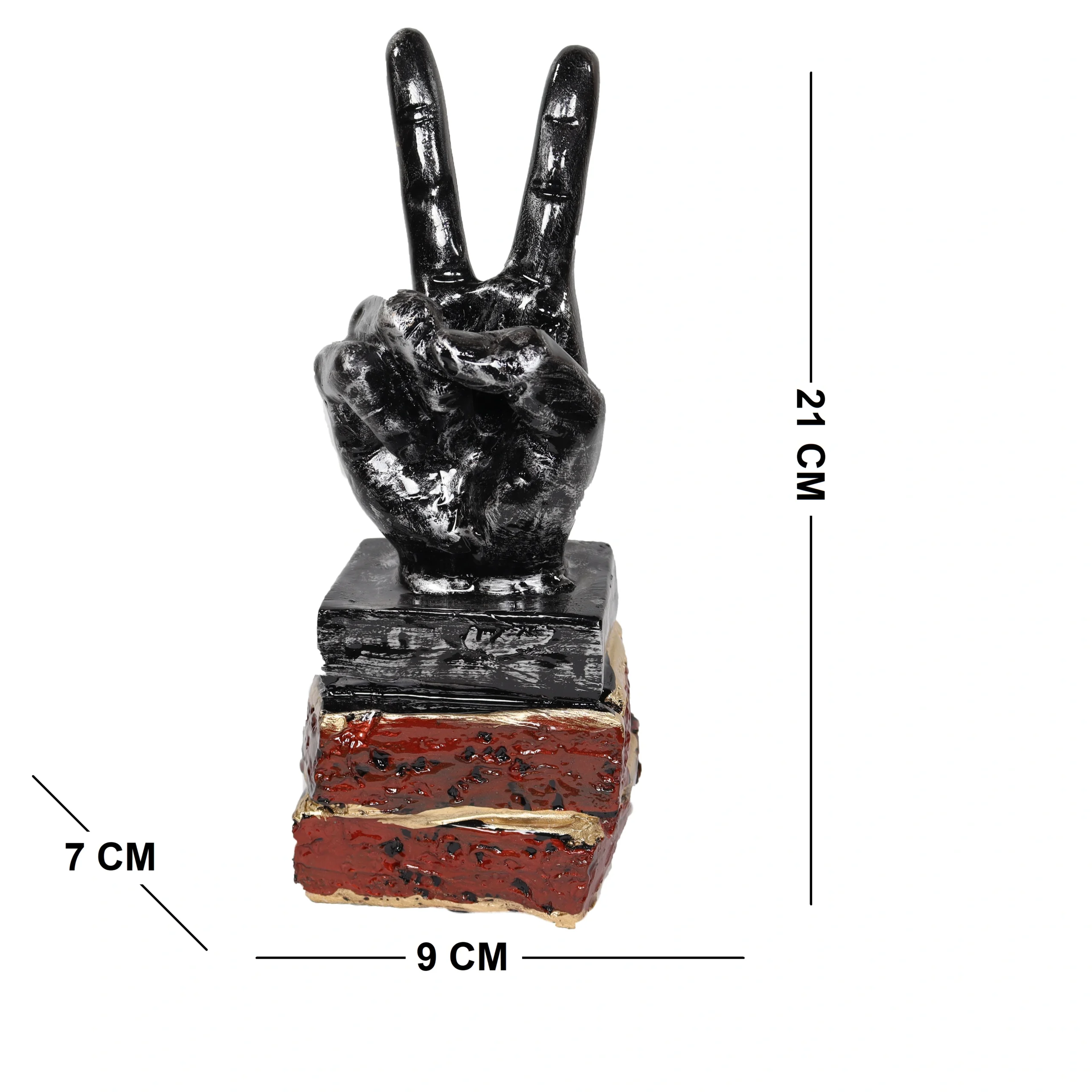 Polyresin Victory Sign Decorative Hand Sign Showpiece Figurines for Home Decor - Image 2