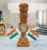 Wooden Ashok Stambh with 2 Flags & Clock for Home & Office Desk