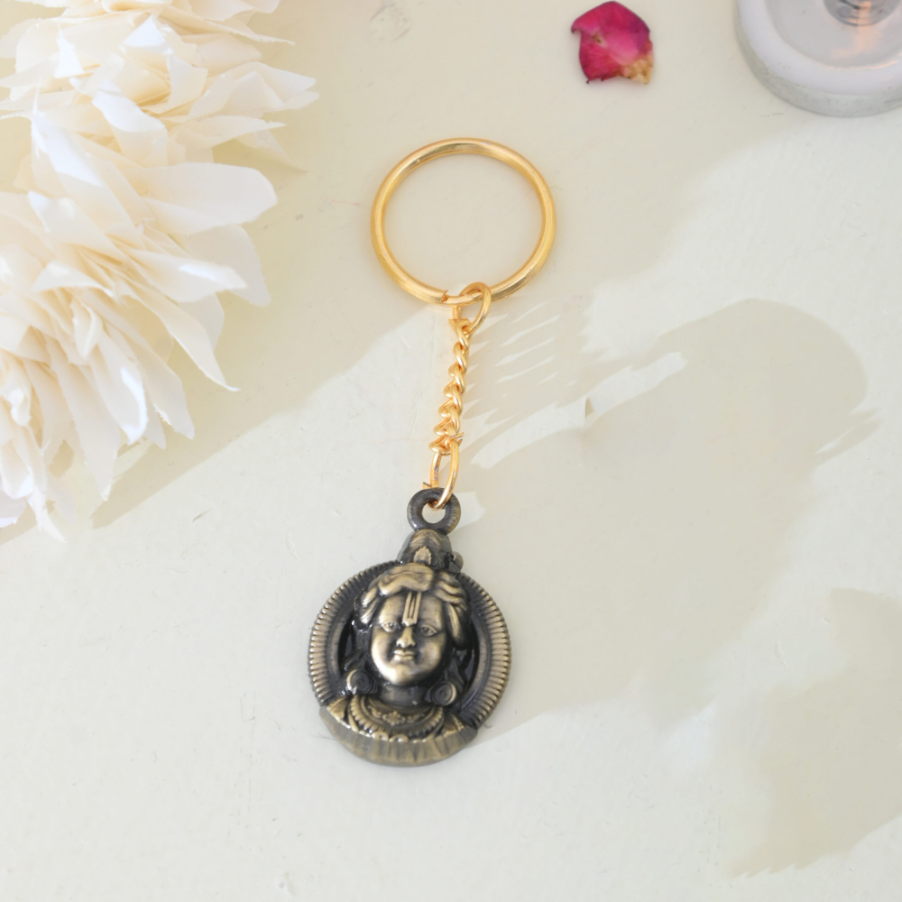 Metal Jai Shree Ram Keyring- Hindu Spiritual Gift for Men & Women (2 Pcs Set)