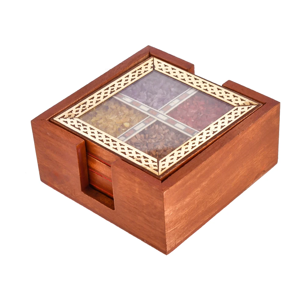 Wooden tea coaster