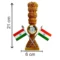 Wooden Ashok Stambh with 2 Flags & Clock for Home & Office Desk