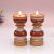 Marble Tealight Decor Candle Holder Candle Stand With 2 Tea light Candles (Set of 2)